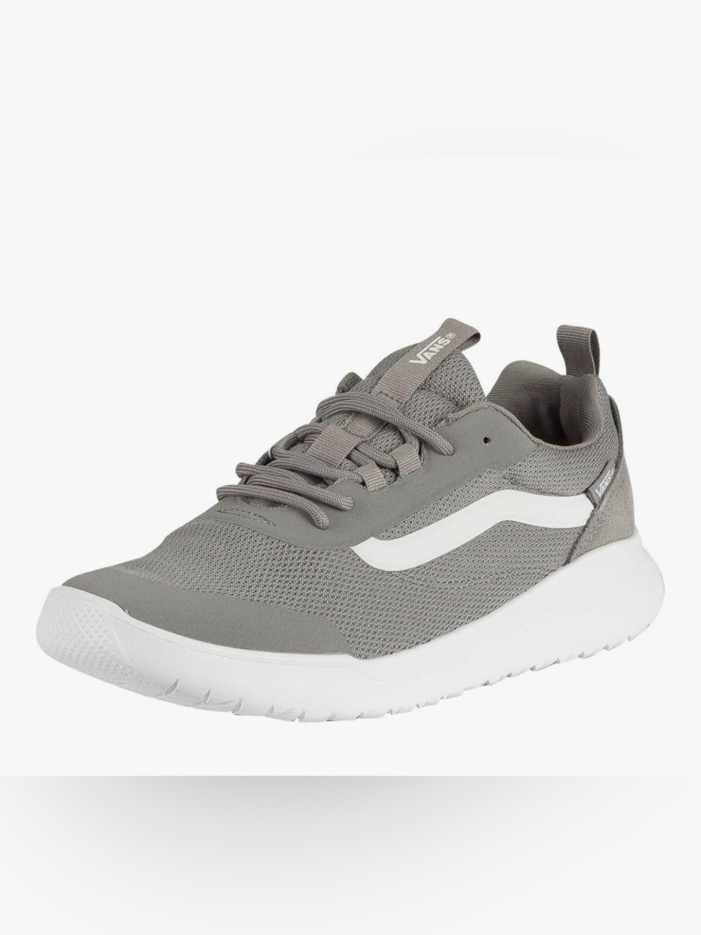 Vans Gray Knit Low-Top Sneaker with White Side Stripe